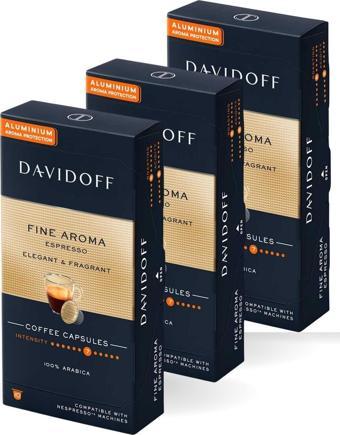 Davidoff Fıne Aroma Espresso Elegant & Fragrant Aluminium Kapsül Kahve 3x10'lu (nespresso Uyumlu)