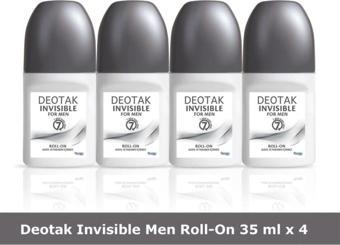 Deotak Invisible For Men Roll-on Deodorant 35 ml X 4 Adet