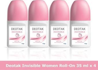 Deotak Invisible Roll-on Deodorant 35 ml X 4 Adet