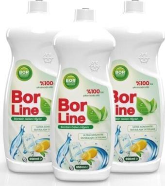 Borlıne Bor Katkılı 650 Ml Bulaşık Deterjanı (3 Adet)