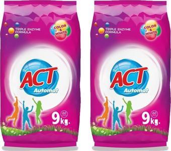 Act Matik Toz Çamaşır Deterjanı 9 Kg + 9 Kg (18 kg)