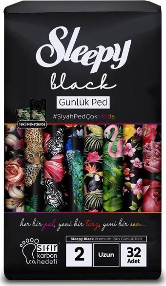 Sleepy Black Premium Plus Günlük Ped Uzun 32'li