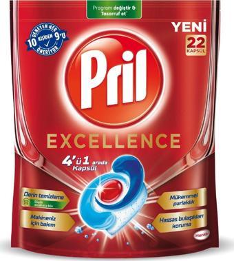 Pril Excellence 4'ü 1 Arada Bulaşık Makinesi Tableti 22'li