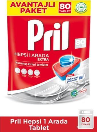 Pril Hepsi Bir Arada Extra Bulaşık Makinesi Deterjanı 80 Tablet