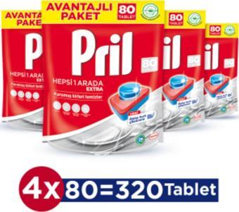 Pril Hepsi Bir Arada Extra 80 Tablet 4'lü Set