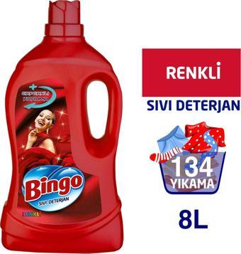 Bingo Renkli Sıvı Bakım Çamaşır Deterjanı 4 Lt X 2 Adet