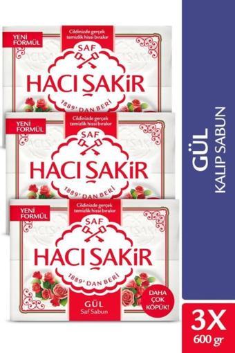 Hacı Şakir Gül Saf Kalıp Sabun 4x150 gr x 3 Adet