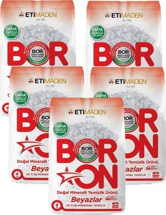 Boron Doğal Mineralli Temizlik Ürünü Beyazlar Için 4 Kg X 5 Adet