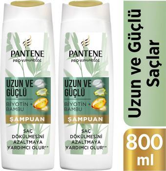 Pantene Uzun ve Güçlü Şampuan Bambu ve Biyotinli 400 ml x 2