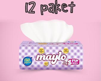 Maylo Çek Kullan Pratik Puf Mendil 150 Yaprak X 12 Adet