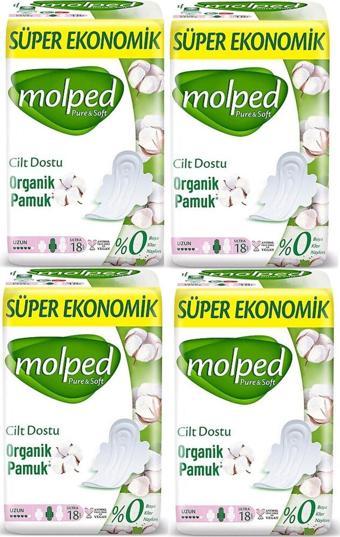 Molped Pure & Soft Uzun Süper Ekonomik Ped 18 Li X 4 Adet