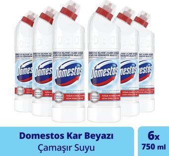 Domestos Yoğun Kıvamlı Çamaşır Suyu Kar Beyazı Maksimum Hijyen 750 ml 6 Adet