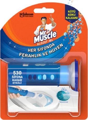 Mr. Muscle Klozet Jel Blok, Tuvalet Temizleyici, Marine, 36g