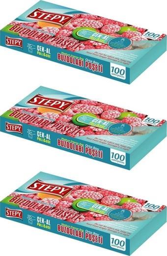 Stepy Çek-al Buzdolabı Poşeti 100 Lü Orta Boy 3 Adet