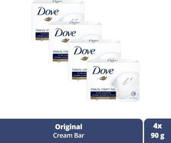 Dove Beauty Cream Bar Katı Güzellik Sabunu Original Nemledirici Etkili 90 G X4 Adet