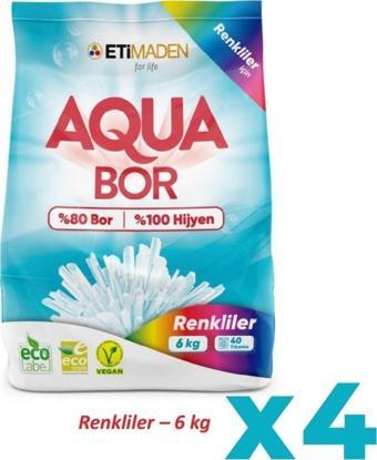 Eti Maden Etimaden Aqua Bor Deterjan (BORON) Renkliler 6 Kg X 4 Adet