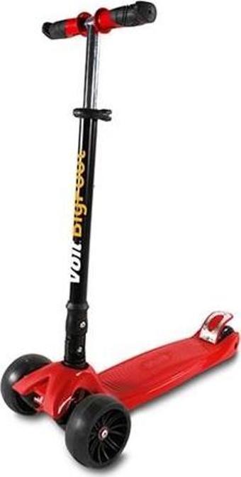 Voit 218c Işıklı Geniş 3 Teker Scooter-Kırmızı