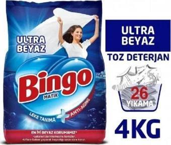 Bingo Matik Ultra Beyaz 4 kg Beyazlar için Toz Çamaşır Deterjanı