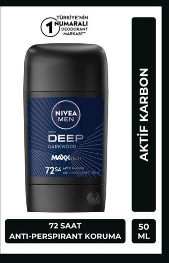 Men Erkek Stick Deodorant Deep Dimension Aktif Karbon 50ml, 72 Saat Anti-perspirant Koruma