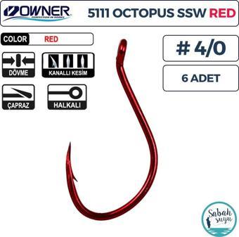 Owner 5111 Octopus SSW Delikli İğne Kırmızı #4/0 (6 Adet)