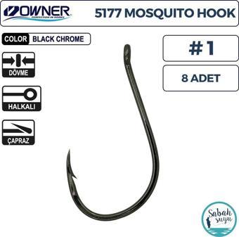 Owner 5177 Mosquito Hook Delikli İğne #1 (8 Adet) Siyah