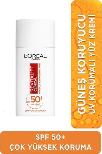 L'Oréal Paris Revitalift Clinical Spf 50+ Günlük Yüksek Uv Korumalı Yüz Güneş Kremi 50ml