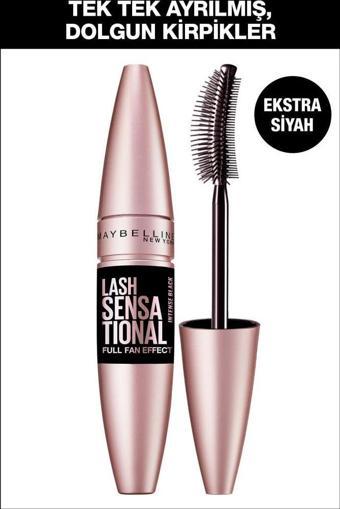 Maybelline New York Lash Sensational Yelpaze Etkili Intense Black Maskara - Ekstra Siyah