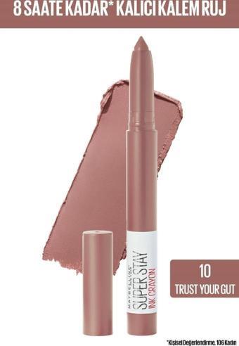 Maybelline New York Kalem Ruj - Sw Superstay Ink Crayon 10 Trust Your Gut