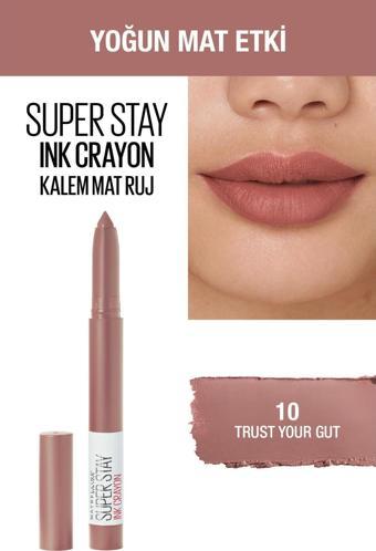 Maybelline New York Super Stay Ink Crayon Kalem Mat Ruj - 10 Trust Your Gut