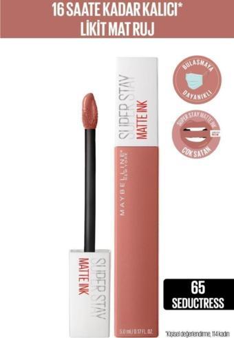 Maybelline New York Super Stay Matte Ink Unnude Likit Mat Ruj - 65 Seductress - Nude