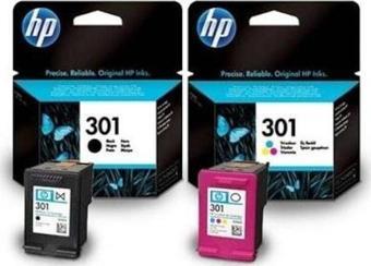 HP 301 Siyah ve Renkli Kartuş (CH561EE CH562EE) Deskjet 2050,1050
