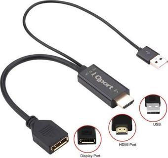 Qport Q-DPX HDMI (M) To Displayport(F) Çevirici