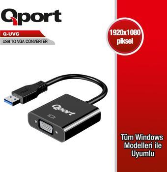 Qport Q-UVG 16cm USB-VGA Çevirici 