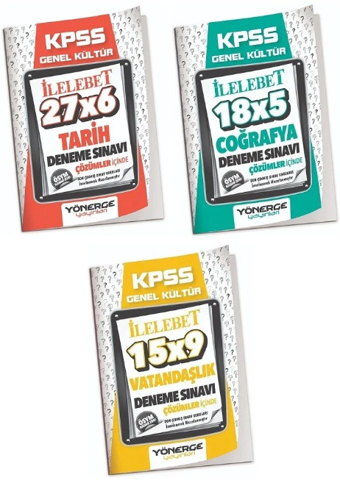 KPSS Tarih Coğrafya Vatandaşlık İLELEBET 20 Deneme 3 lü Set - Yönerge Yayınları