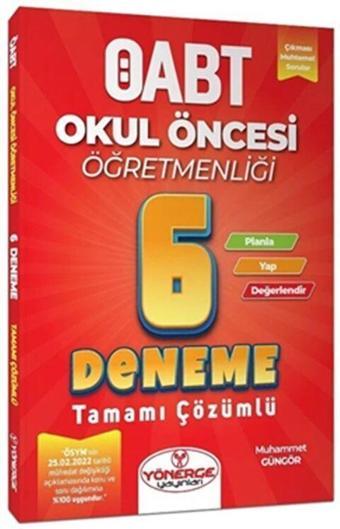 ÖABT Okul Öncesi Öğretmenliği 6 Deneme Çözümlü - Yönerge Yayınları