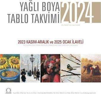 Angora Yağlı Boya Tablo Takvimi 2024 Duvar Takvimi 32x32 cm