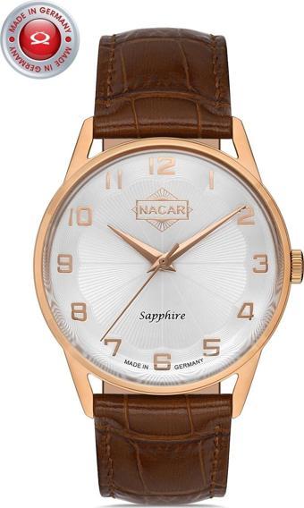 Nacar Since 1929' Kurmalı %100 Çelik Erkek Kol Saati 41 Mm Rose Gold 5 Atm Su Geçirmezlik