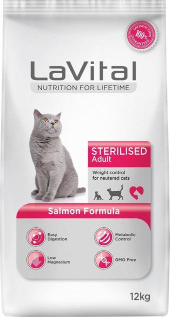 LaVital Somonlu Kısırlaştırılmış Yetişkin Kedi Maması 12 Kg