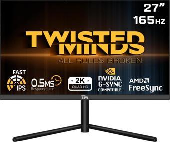 TWISTED MINDS 27" TM27QHD165IPS QHD 2K 165HZ 0,5MS HDMI DP HDR400 FAST IPS RGB GAMING MONİTÖR