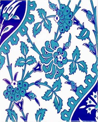 Armada Çini 20x25 Cm Ac 1042 Kütahya Cami Çinisi Iznik Desenli Seramik Çini Karo