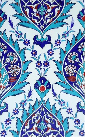 Armada Çini 25x40 Cm Sp 417 Mavi Göbekli Kütahya Iznik Çini Karo