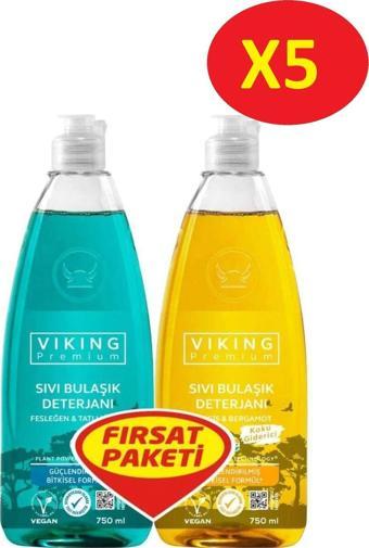 Viking Sıvı Elde Bulaşık Deterjanı 2 Li Paket 750 ml x 5 Adet