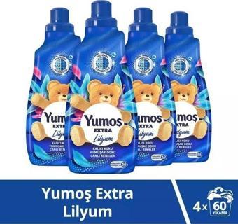 Yumoş Extra Lilyum Konsantre Çamaşır Yumuşatıcı 1440 ml 60 Yıkama X 4 Adet