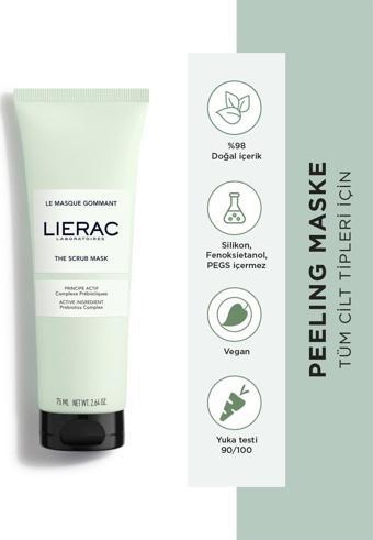 Lierac Scrub Mask Beyaz Kil Ve Mikro Granül Içeren, Arındırıcı, Vegan, Peeling Yüz Maskesi 75 ml