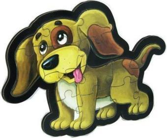 Sarı Köpek Puzzle Ahşap 12 Parça - Parıltı Yayınları - Parıltı Yayınları