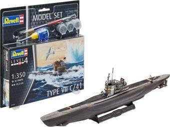 +10 Yaş Alman Denizaltı Tip VII C/41 Maket Yapım Seti 05154 (Revell)