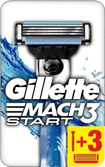 Gillette Mach 3 Start Tıraş Makinesi + 3'Lü Yedek Tıraş Bıçağı