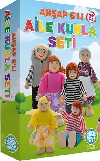 Circle Toys Ahşap Aile Kukla Seti 6lı