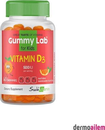 Suda Vitamin Gummy Lab Vitamin D3 500 IU 60 Gummies