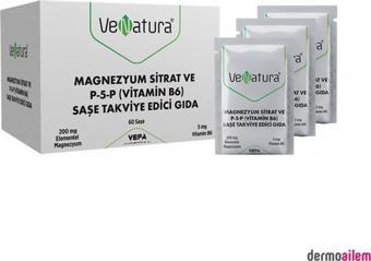 Venatura Magnezyum Sitrat ve P-5-P (Vitamin B6) 60 Saşe